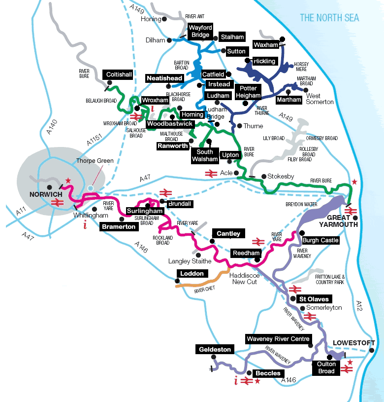 Map of the Norfolk Broads